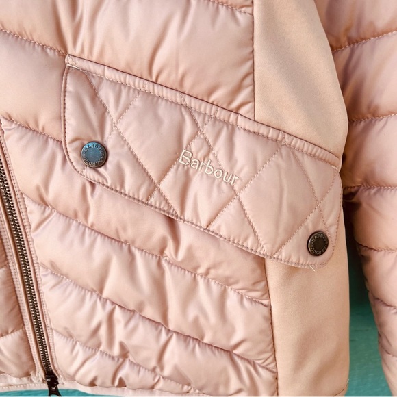 BARBOUR CAVALRY QUILTED ROSE PINK RIDING JACKET SIZE 8 EUC - Picture 7 of 10